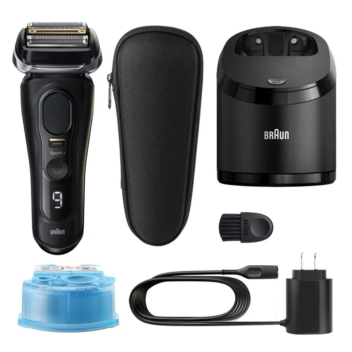 Braun Series 9 Sport + Electric Shaver with Clean and Charge Station and Travel Case | Costco