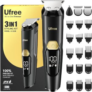 $19.98 Amazon.com: Ufree 3-in-1 Beard Trimmer for Men, IPX6 Waterproof Electric Razor Shaver, Hair Mustache Body Nose Trimmer, Type-C Clippers Husband Father boy Grooming Kit, Birthday Gifts for Men Dad : Be