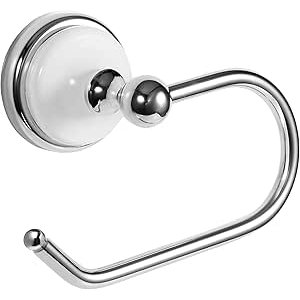 $28.54 Design House 559302 Savannah Toilet Paper Holder Wall Mounted for Bathroom, Polished Chrome and White
