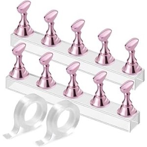 $4.99 Amazon.com : Etercycle Nail Stand Acrylic Nail Art Display Stand Practice Nail Holder for Painting Nails Magnetic Practice Stands with Double-sided Tape For DIY Salon Supplies (Pink) : Beauty & Person