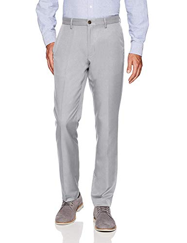 Amazon Essentials Men's Men's Slim-Fit Flat-Front Dress Pants Pants, -Light Grey, 35W x 34L : Clothing, Shoes & Jewelry