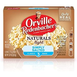 $2.56 Amazon.com : Orville Redenbacher’s Microwave Popcorn, Naturals Light Simply Salted Popcorn, 3g Fiber Per Serving, 2.7 oz., 3-Count : Everything Else