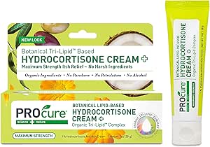 Amazon.com: PROcure Maximum Strength Hydrocortisone Cream – 1% Hydrocortisone with Organic Calendula, Coconut Oil &amp; Olive Oil – Itch, Rash &amp; Redness Relief : Health &amp; Household