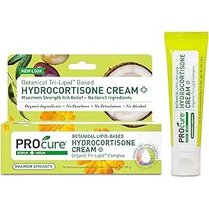 $7.56 Amazon.com: PROcure Maximum Strength Hydrocortisone Cream – 1% Hydrocortisone with Organic Calendula, Coconut Oil & Olive Oil – Itch, Rash & Redness Relief : Health & Household