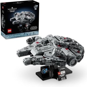 $67.99 Amazon.com: LEGO Star Wars Millennium Falcon 25th Anniversary Collectible - DIY Building Set for Adults, Men & Women, Ages 18+ - A New Hope Model with Display Stand - Star Wars Gift - 75375 : Toys & G