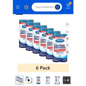 $7.94 (6 pack) Sprayway Glass Cleaner Foaming Aerosol Spray, 19 oz, 2-Pack, Ammonia-Free, Streak-Free Shine - Walmart.com