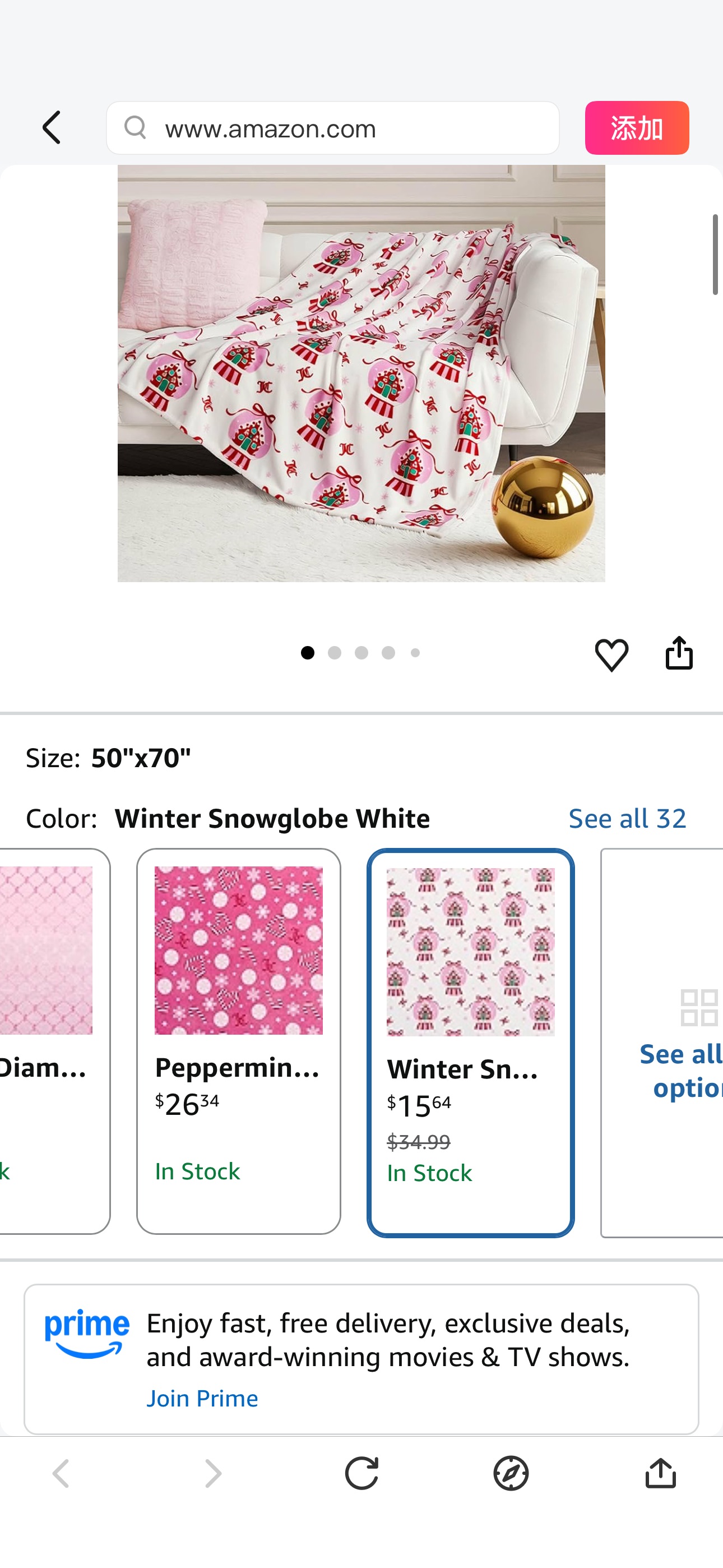 Amazon.com: Juicy Couture Winter Snowglobe Plush 50 x 70 Throw Blanket, White : Home & Kitchen