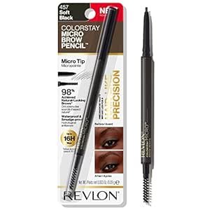 $1.40 Amazon.com : Revlon ColorStay Micro Eyebrow Pencil with Built In Spoolie Brush, Infused with Argan and Marula Oil, Waterproof, Smudgeproof, 457 Soft Black, 0.003 oz : Beauty & Personal Care