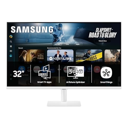 Amazon.com: Samsung 32” Smart Monitor M7 (M70F) 4K UHD Display, Samsung Vision AI, Smart TV Apps, Gaming Hub, USB-C, HDMI and USB-A, White, LS32FM703UNXZA, 2025 : Electronics