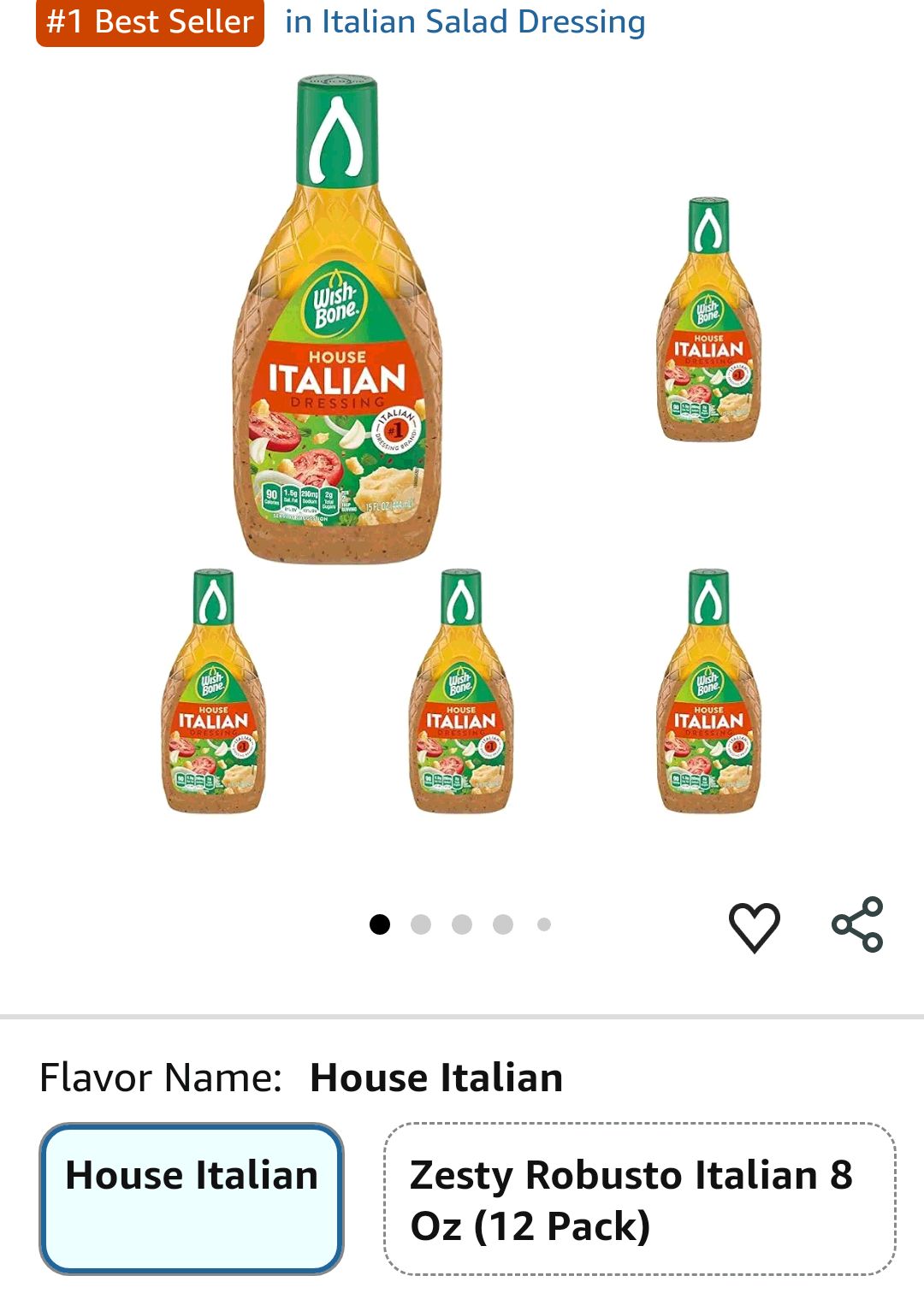 Amazon.com : Wish-Bone House Italian Salad Dressing, 15 FL OZ (Pack of 5) : Grocery & Gourmet Food