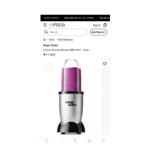 $29.99 Magic Bullet 3 Piece Personal Blender MBR-0301 – Silver - Macy s