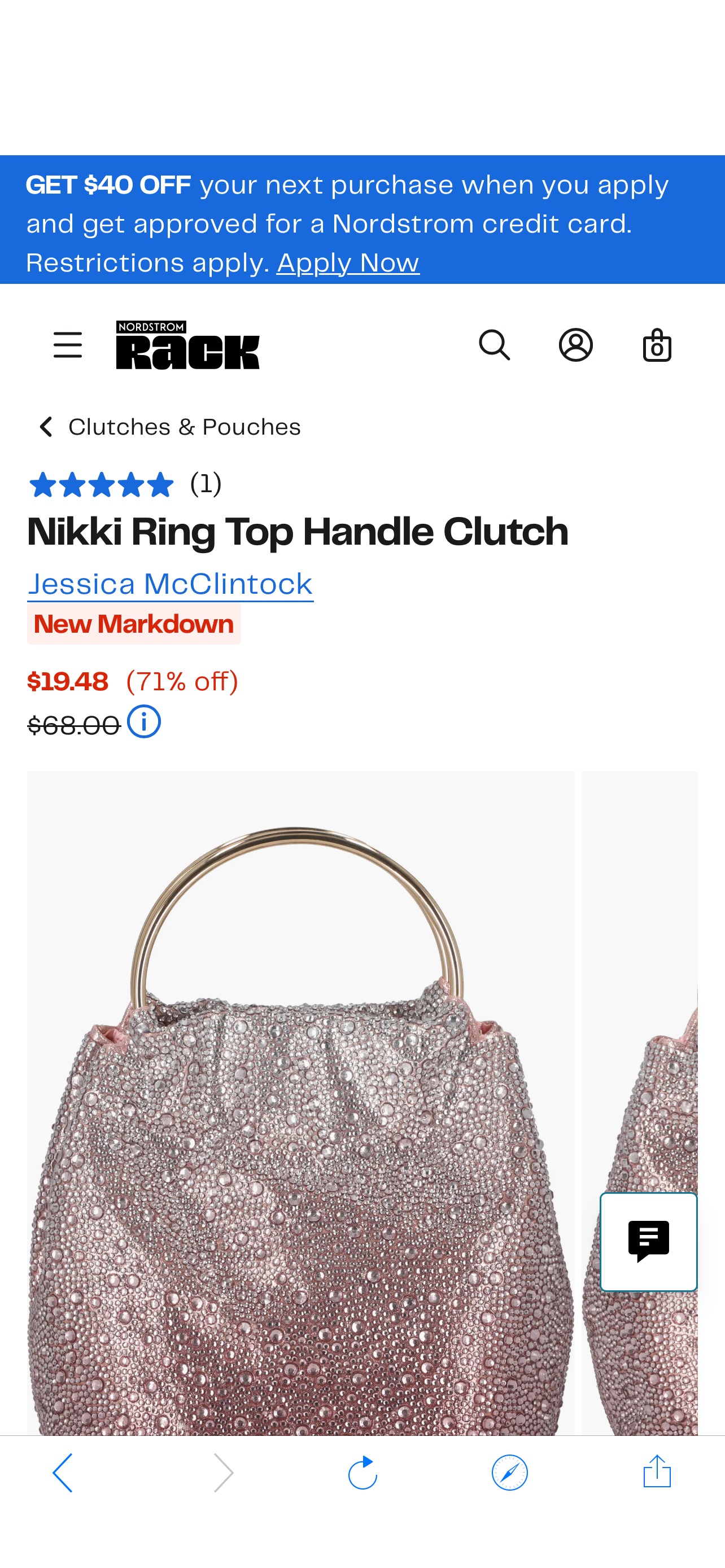 Nikki Ring Top Handle Clutch (Women) | Nordstromrack