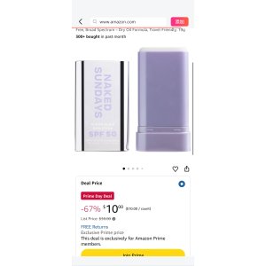 $10 Amazon.com: Naked Sundays Clear Glow Sun Stick SPF 50 – Invisible Clear Sunscreen Stick for Face & Body – No White Cast, Fragrance-Free, Broad Spectrum – Dry Oil Formula, Travel-Friendly, 19g : Beauty