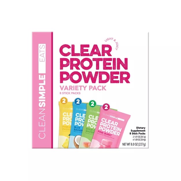 Clean Simple Eats Clear Protein Powder Variety Pack - 8.0oz/8ct : Target