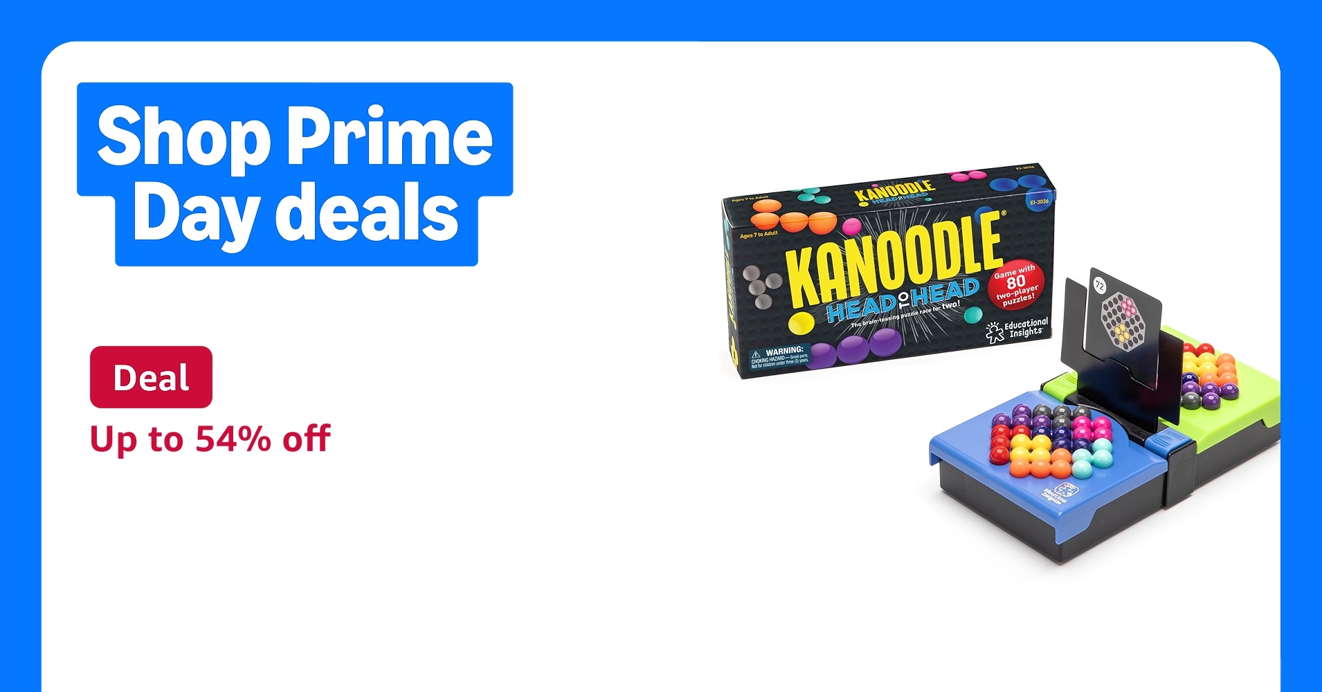 Deal for Prime Members: Educational Insights Kanoodle Head-to-Head - 3D Brain Teaser Puzzles for Kids, Spatial Puzzle Games for Adults, Teens and Kids, Problem Solving Toys and Logic Puzzles, Two Play
