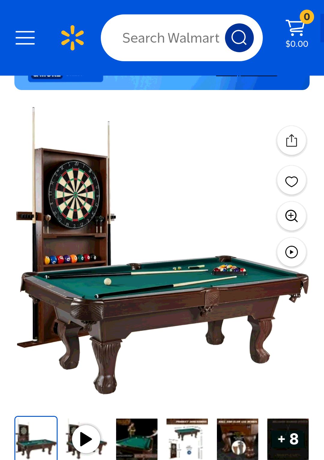 Barrington Billiards, 7.5 ft Pool Table with Cue Rack & Accessories - Walmart.com