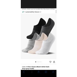 $9.99 Amazon.com: FITRELL No Show Socks Womens and Men - Athletic Cushioned Low Cut Ankle Socks Invisible Non-slip Liner, 5 Pairs