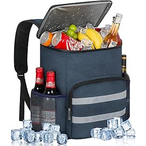 $18.99 Amazon.com: Backpack Cooler - 54 Cans Insulated Leak Proof Cooler Backpack for Men & Women, Cooler Bag Portable Picnic Camping Beach Hiking BBQ Lunch Backpack for Men and Women -Blue : P