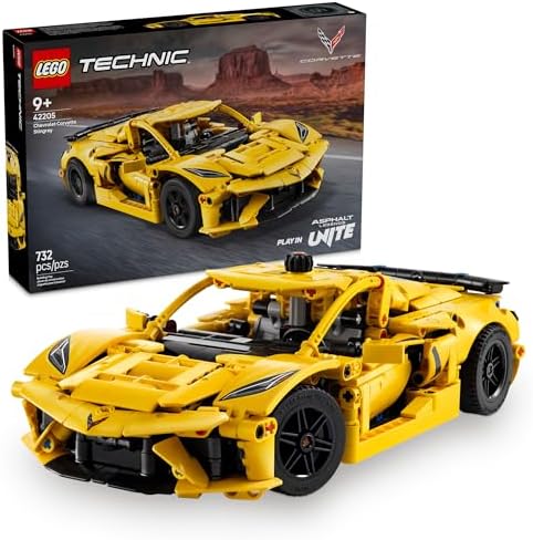 Amazon.com: LEGO Technic Chevrolet Corvette Stingray Toy Car - Building Toy Set for Kids, Boys and Girls, Ages 9+ - Model Car Kit for Display - Gift Idea for Birthday - 42205 : Toys &amp; Games