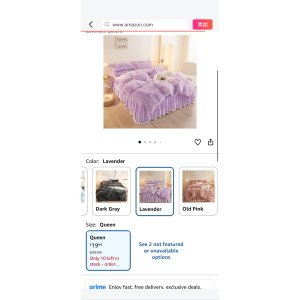 $19.99 Amazon.com: Fluffy Duvet Cover Set - Plush Bedding Set, Faux Fur, 1 Piece (Lavender, Queen) : Home & Kitchen
