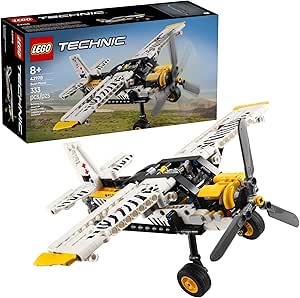 Amazon.com: LEGO Technic Bush Plane Toy - Buildable Airplane Toy for Kids, Boys and Girls, Ages 8+ - Model Airplane Gift with Spinning Propeller, 4-Cylinder Piston Engine, and More - 42198 :