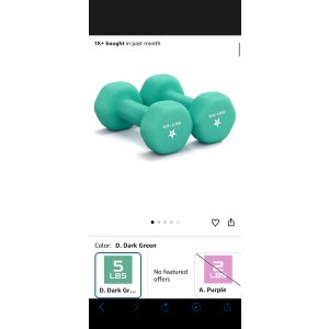 $15.17 Amazon.com : Yes4All 5 lbs Dumbbells Neoprene with Non Slip Grip – Great for Total Body Workout – Total Weight: 10 lbs (Set of 2)