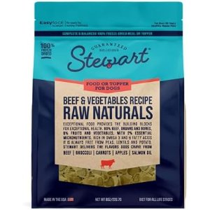 $17.32 Stewart Raw Naturals Freeze Dried Raw Dog Food or Meal Topper, Beef & Vegetables Recipe, 8 Ounce 