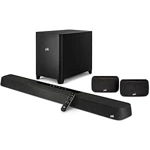 $719.00 Amazon.com: Polk Audio MagniFi Max AX SR 7.1.2 Channel Sound Bar with Wireless 10" Subwoofer & SR2 Surround Speakers for Smart TV, Dolby Atmos and DTS:X, Polk's Patented VoiceA