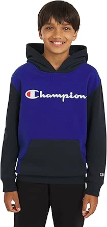 Amazon.com: Champion Boys Fleece Hoodie Color Block Hooded Sweatshirt with Kangaroo Pockets and Ribbed Cuffs: Clothing, Shoes &amp; Jewelry