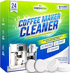 Amazon.com: Coffee Maker Cleaner and descaler Tablets – 24 Pack, Compatible with Nespresso, Keurig, Breville, Ninja, Delonghi &amp; more, Coffee pot cleaner tabs, Coffee Machine Descaling so