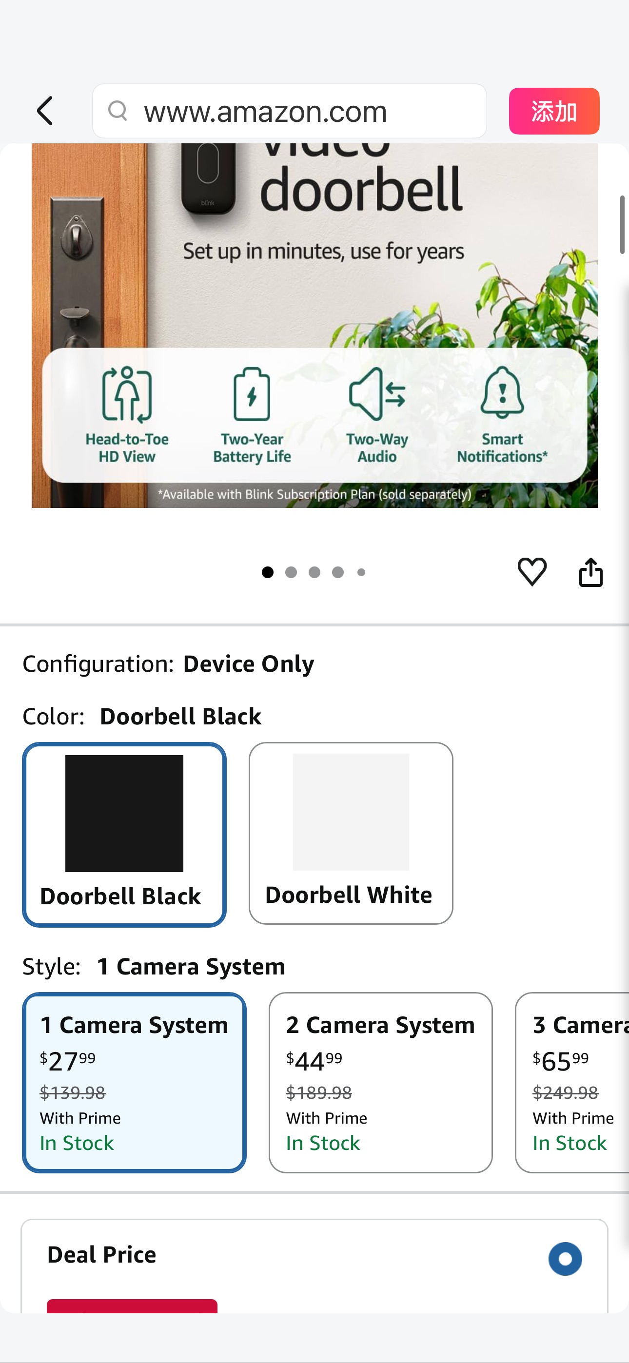 Amazon.com: Blink Video Doorbell + Outdoor 4 – Wireless smart security cameras, head-to-toe HD view, two-year battery life. Sync Module Core included – 1 camera system + Video Doorbell : Everything El