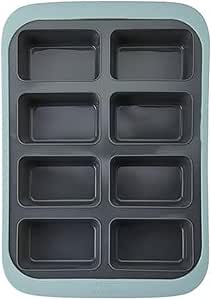 Amazon.com: Chicago Metallic Silicone Mini Loaf Pan, 8 Cup Bread Pan for Baking, Flexible Nonstick Loaf Pans, Wire-Reinforced Rim, Oven Safe to 428F, 10x15 Inches, Blue: Home &amp; Kitchen