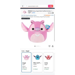 $7.38 Amazon.com: Squishmallows Original 14in Disney Angel Plush (Little) : Toys & Games