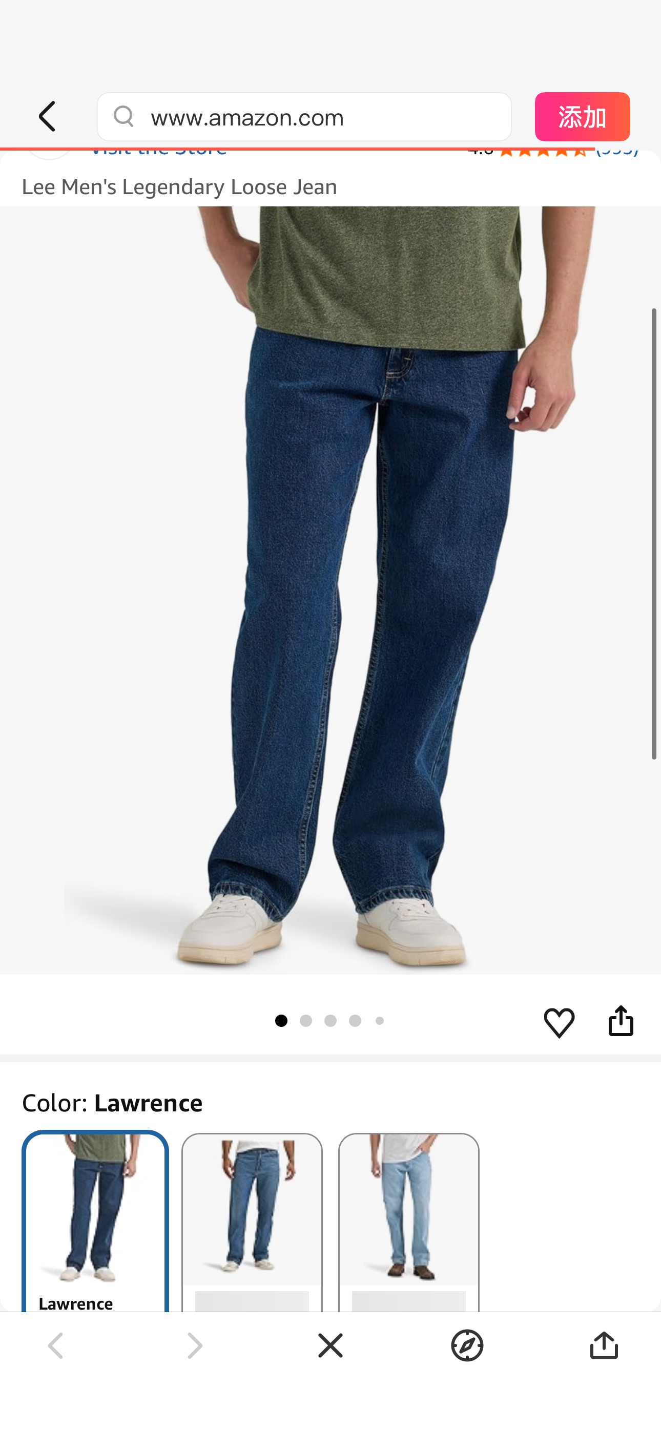 Lee Men's Legendary Loose Jean Lawrence 33W x 30L at Amazon Men’s Clothing store