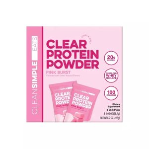 $25.49 Clean Simple Eats Clear Protein Powder Pink Burst - 8.0oz/8ct : Target