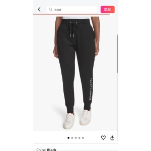 $32.20 Amazon.com: Tommy Hilfiger Women s Sportswear Fleece Logo Jogger Pants, Black, Medium : Clothing, Shoes & Jewelry