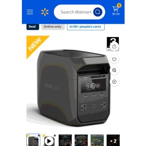 $399.00 EF EcoFlow Portable Power Station DELTA 2 Lite 950Wh LiFePO4 (LFP) Battery Solar Generator,1800W AC Output for Outdoor Camping,Home Backup,Emergency,RV - Walmart.com