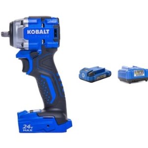 $119 Shop Kobalt 24V Compact Brushless Impact Wrench Starter Kit at Lowes.com