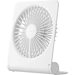 $14.99 Amazon.com: JISULIFE Small Desk Fan, Portable Travel with 4500mAh Battery, USB Rechargeable Folding Design for Flexibility, Strong Quiet Wind with 4 Speed Modes, Ideal Gifts for Office/Home/