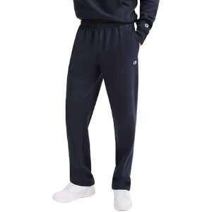 $18.00 Amazon.com: Champion Men's Open-Bottom Fleece Sweatpants, Standard Fit, Midweight Fleece, Available in Regular and Big & Tall, Deep Navy, X-Large : Clothing, Shoes & Jewelry