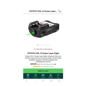 $29.99 VOTATU H3L-G Green Laser Sight