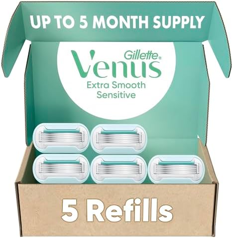 Amazon.com: Gillette Venus Extra Smooth Women’s Razor Refills 5 Count, 5-Bladed Razor Cartridges for a Long-Lasting Shave, Razor Blades for Women : Beauty &amp; Personal Care