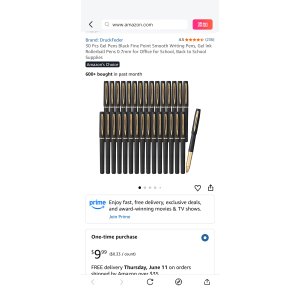 $3.49 Amazon.com: DruckFeder 30 Pcs Gel Pens Black Fine Point Smooth Writing Pens, Gel Ink Rollerball Pens 0.7mm for Office for School, Back to School Supplies : Office Products