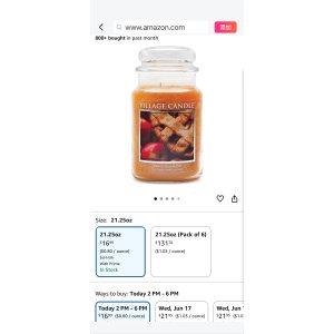 $16.99 Amazon.com: Village Candle Warm Apple Pie Large Glass Apothecary Jar Scented Candle, 21.25 oz, Brown : Home & Kitchen