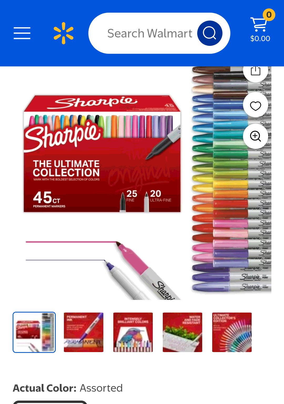 Sharpie Permanent Markers Collection, Fine and Ultra Fine Points, 45 Assorted Colors - Walmart.com