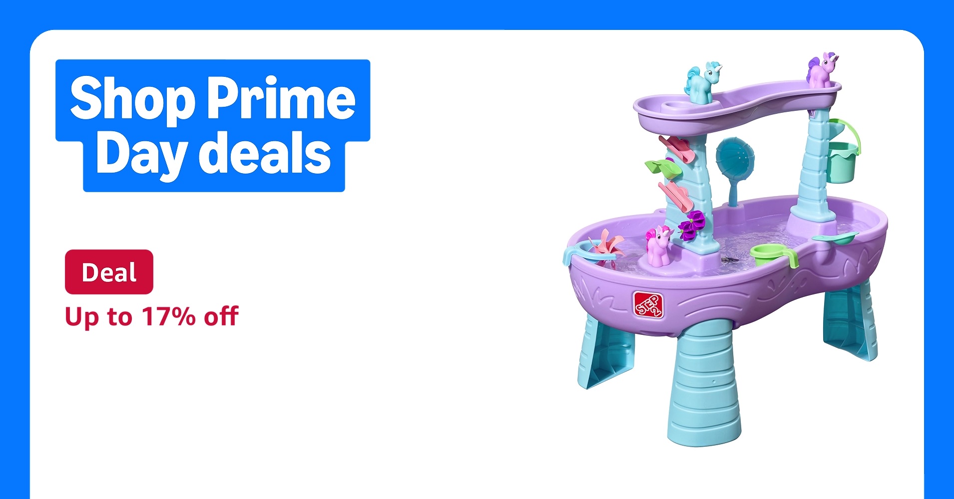 Deal for Prime Members: Step2 Rain Showers and Unicorns Water Table for Kids, Toddler Outdoor Sensory Play Table, 13 Accessories, Pink, Ages 18 Months+
