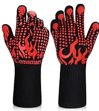 Amazon.com : Comsmart BBQ Gloves, 1472 Degree F Heat Resistant Grilling Gloves Silicone Non-Slip Oven Gloves Long Kitchen Gloves for Barbecue, Cooking, Baking, Cutting : Patio, Lawn &amp; Garden