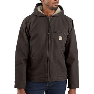$89.99 Carhartt Men's Washed Duck Sierra Jacket, Dark Brown, Medium at Amazon Men’s Clothing store