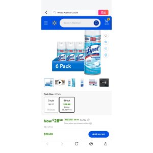 $28.68 (6 pack) Lysol Disinfectant Spray for Sanitizing Antibacterial Disinfecting, Crisp Linen, 12.5 fl oz - Walmart.com