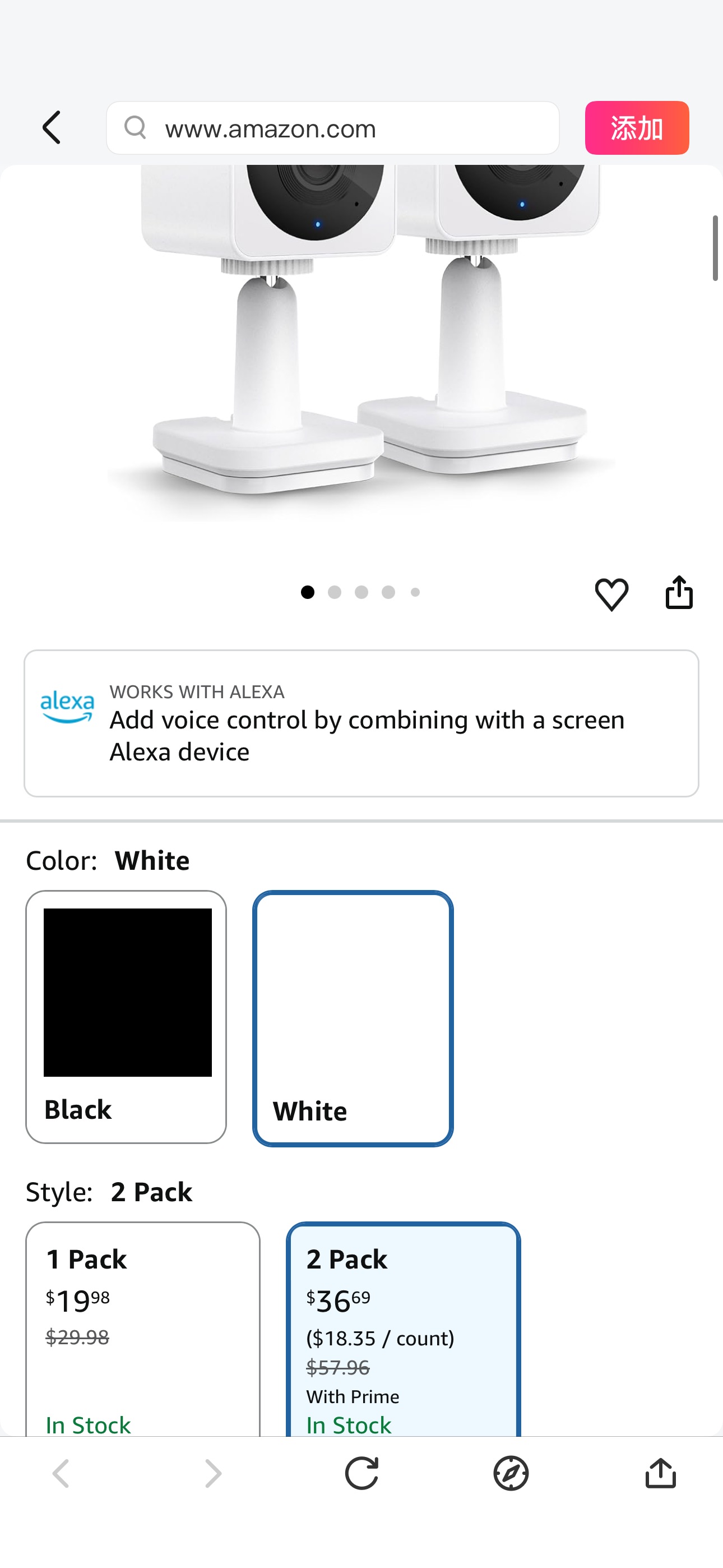 Amazon.com: WYZE Cam OG Indoor/Outdoor 1080p Wi-Fi Smart Home Security Camera with Color Night Vision, Wired, Motion Detection, 2-Way Audio, Compatible with Alexa & Google, White (2-Pack), Free Expert